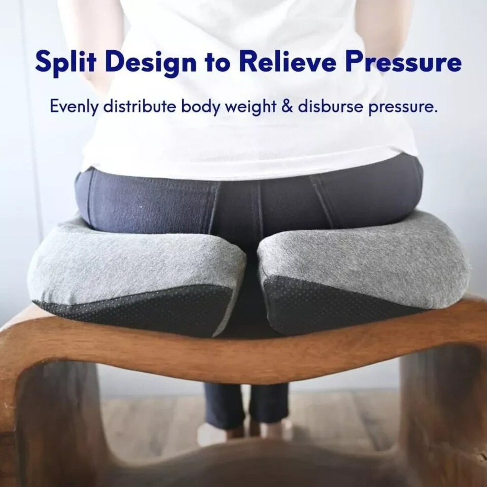 Cushion Lab Pressure Relief Seat Cushion and Extra Dense Lumbar Pillow Grey - Picture 5 of 8